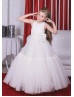 Ivory Lace Tulle Flower Girl Dress With Big Flower